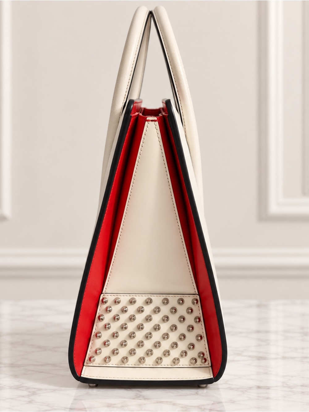 Christian Louboutin Paloma Medium Leather Tote – Ivory/White with Red Interior! - Picture 4 of 17